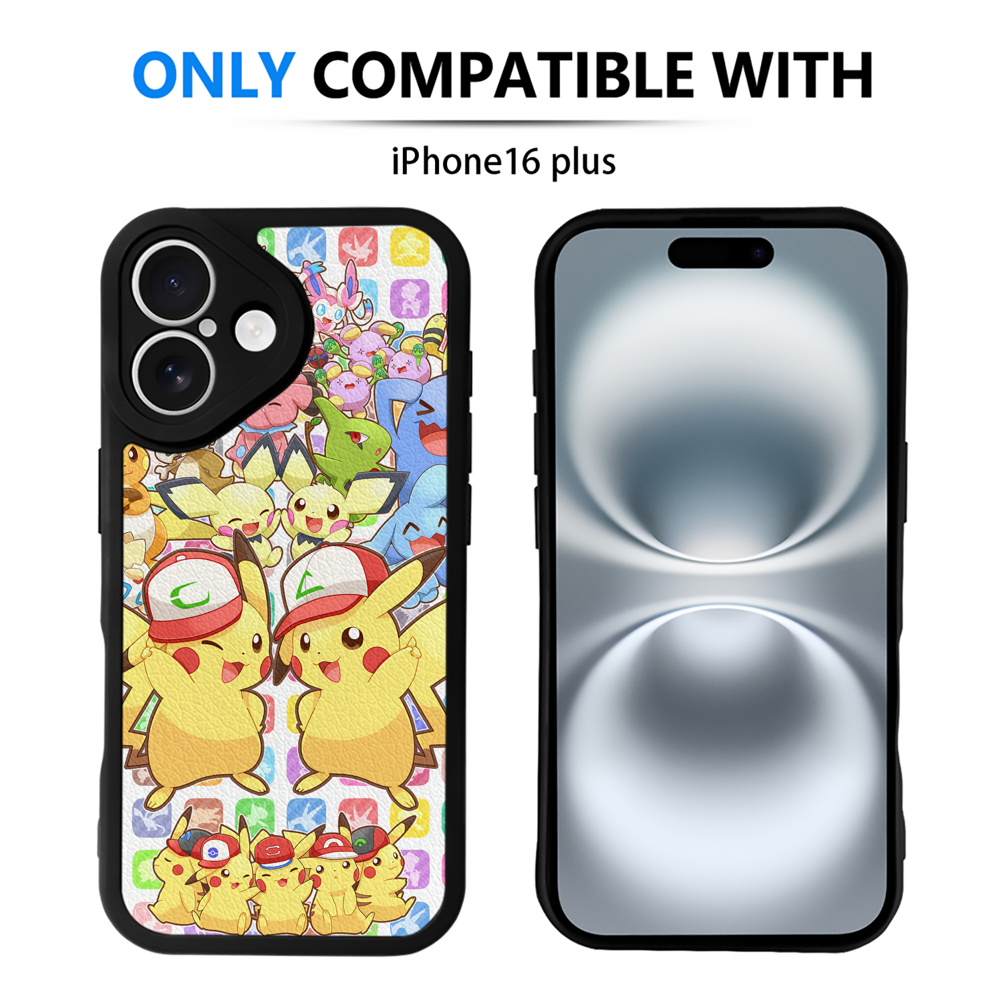 （画像用） ポケットモンスター Pokémon 【iPhone 16シリーズ対応】シリコンスマホケース（レザー調） 材質：シリコン